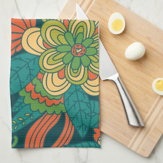 Sommerblumenmuster Küchentuch (Viertel Falte)