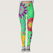 Sommerblumenmuster Leggings (Vorderseite)