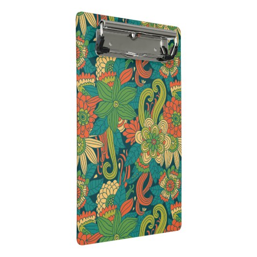 Sommerblumenmuster Mini Klemmbrett (Schrägansicht)