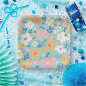 Sommerblumenmuster Pappteller (Party)