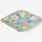 Sommerblumenmuster Pappteller (Gewinkelt)