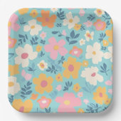 Sommerblumenmuster Pappteller (Vorderseite)