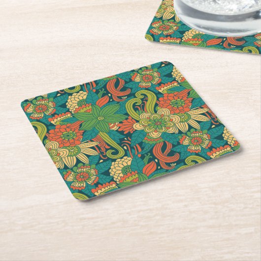 Sommerblumenmuster Rechteckiger Pappuntersetzer (angewinkelt)