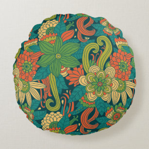 Sommerblumenmuster Rundes Kissen