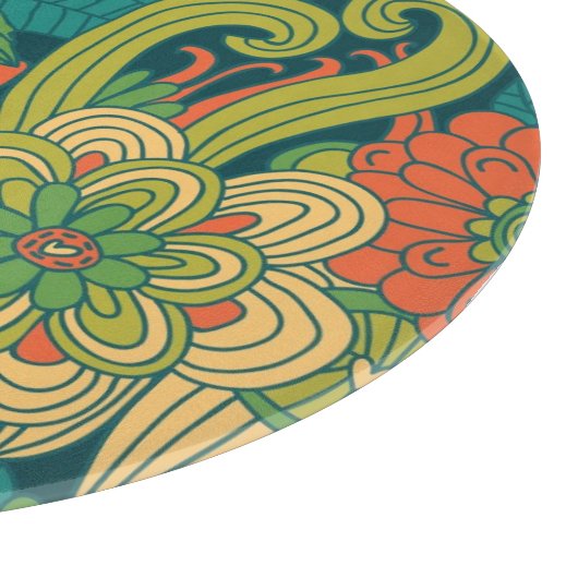 Sommerblumenmuster Schneidebrett (Ecke)