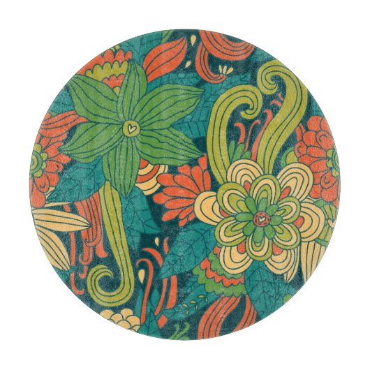 Sommerblumenmuster Schneidebrett (Vorderseite)