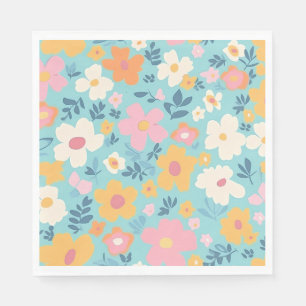 Sommerblumenmuster Serviette