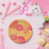 Sommerblumenorange/gelb/rot Pappteller (Party)