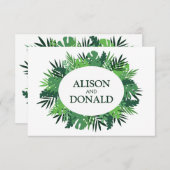 Sommerblumenpalme Blätter personalisiert Einladung (Vorne/Hinten)