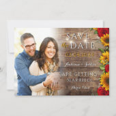 Sommerblumensonnenblume Rustikales Foto Save the D Save The Date (Vorderseite)