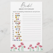 Sommerblumenspiel Emoji-Brautparty (Vorderseite)