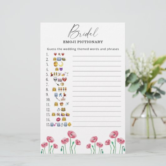 Sommerblumenspiel Emoji-Brautparty (Stehend Vorderseite)