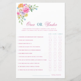 Sommerblumenspiel über oder unter dem Brautparty