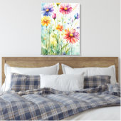 Sommerblut - Wasserfarbenfreude Leinwanddruck (Insitu (Schlafzimmer))