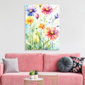 Sommerblut - Wasserfarbenfreude Leinwanddruck (Insitu (Wohnzimmer))
