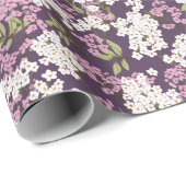 Sommerblüten auf Lila Geschenkpapier (Rolleneckpunkt)