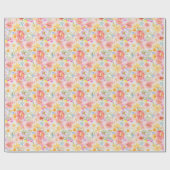 Sommerblüten Blume Muster Geschenkpapier (Flach)