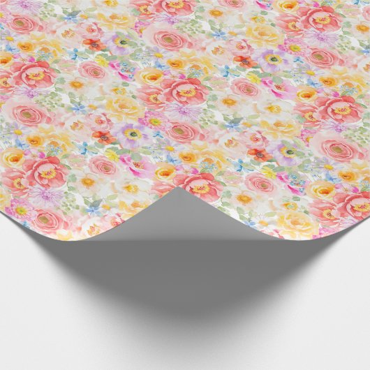 Sommerblüten Blume Muster Geschenkpapier (Ecke)