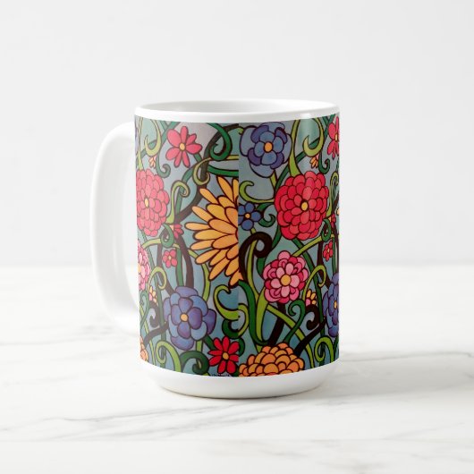 Sommerblüten Kaffeetasse (Vorderseite Links)