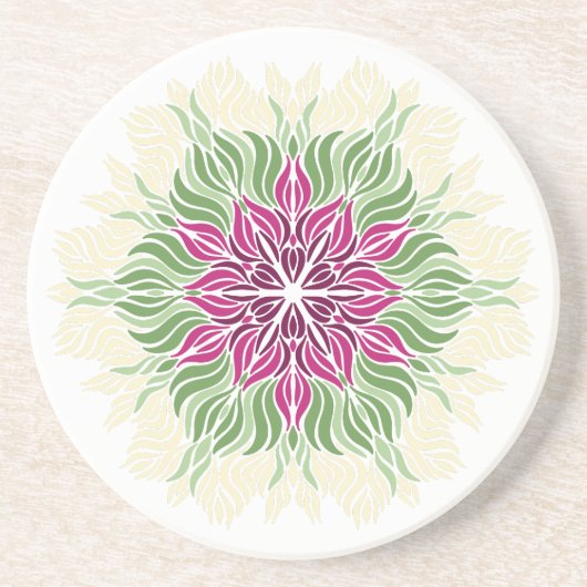 Sommerblüten-Mandala Getränkeuntersetzer (Vorne)