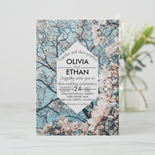 Sommerblüten Rose Hochzeit im Herbst Einladung (Stehend Vorderseite)