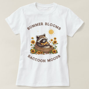 Sommerblüten Waschbären-Stimmungen T-Shirt