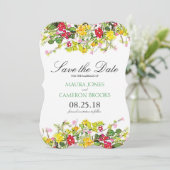 Sommerblütengarten | Hochzeitsstichtag speichern Save The Date (Stehend Vorderseite)