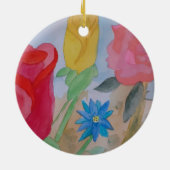 Sommerblütengarten Keramik Ornament (Hinten)