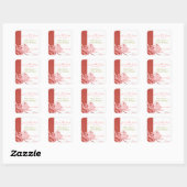 Sommerblütenhochzeit rettet das Datum Quadratischer Aufkleber (Blatt)