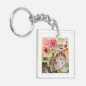 Sommerbossom-Tag am Strand Akryllischer Schlüssela Schlüsselanhänger (Vorderseite links)