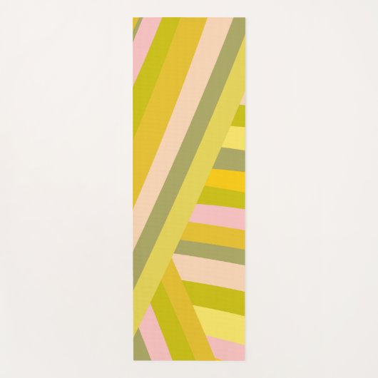 Sommerbraune Pastellfarben Rosa, grüne geometrisch Yogamatte (Vorderseite)