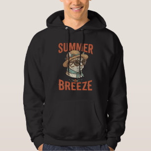 Sommerbrise-Katze Vintage-Stickerei-Shirt-Design_1 Hoodie