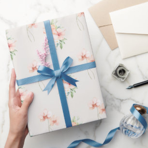 Sommerbrise Pfirsich Hibiskus & Orchideenblüten Geschenkpapier