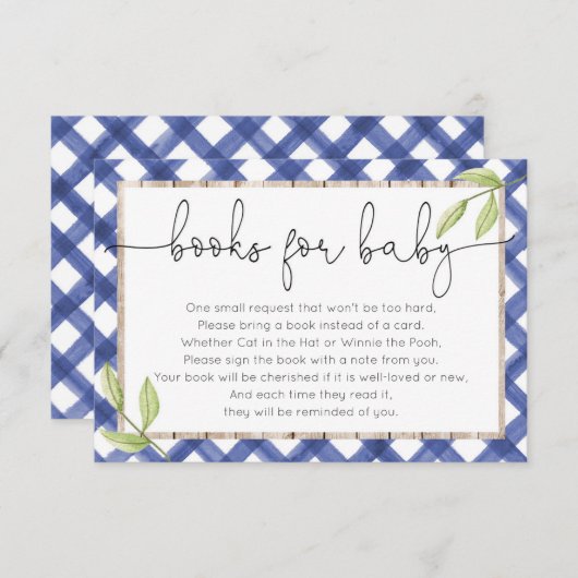 Sommerbuchanfrage für Blaugingham-Holz Begleitkarte (Vorne/Hinten)