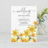 Sommerbukett goldene Narzissen Blume Hochzeit Einladung (Stehend Vorderseite)