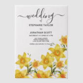 Sommerbukett goldene Narzissen Blume Hochzeit Pergament Einladungen (Vorderseite)