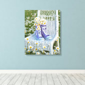 Sommerbukett in lila Sneakers Leinwanddruck (Insitu (Holzboden))