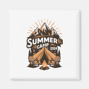 Sommercamp 2024 Sommer Camping Urlaub Matching Magnet