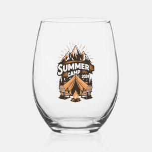 Sommercamp 2024 Sommer Camping Urlaub Matching Weinglas Ohne Stiel
