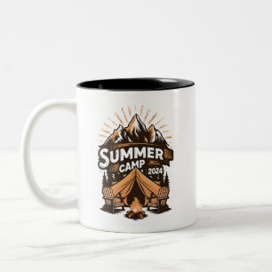Sommercamp 2024 Sommer Camping Urlaub Matching  Zweifarbige Tasse