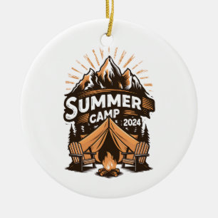 Sommercamp 2024 Sommer Camping Urlaub Passende  Keramik Ornament