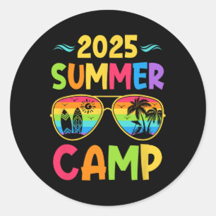 Sommercamp 2025 Sommerferien 2025 Matching Fam Runder Aufkleber