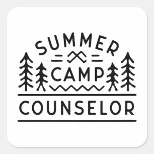 Sommercamp-Beraterstab Quadratischer Aufkleber
