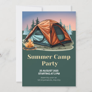 Sommercamp Party-Einladung – Outdoor-Abenteuer Einladung