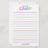 Sommercamp Rustikalisches Holz Rosa Mädchen-Brief- (Vorderseite)