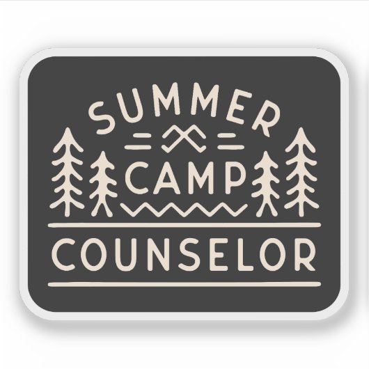 Sommercampberater Vintager ästhetischer Schwarz Aufkleber (Vorderseite)