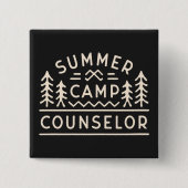 Sommercampberater Vintager ästhetischer Schwarz Button (Vorderseite)