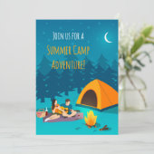 Sommercampingeinladung | HandGezeichnet Design Einladung (Stehend Vorderseite)