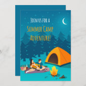 Sommercampingeinladung | HandGezeichnet Design Einladung (Vorne/Hinten)