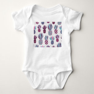 Sommercamps: Ananas Muster, farbenfrohe Punkte Baby Strampler